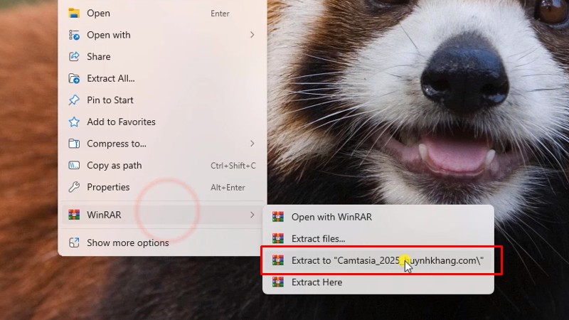 Giải nén phần mềm Camtasia 2025