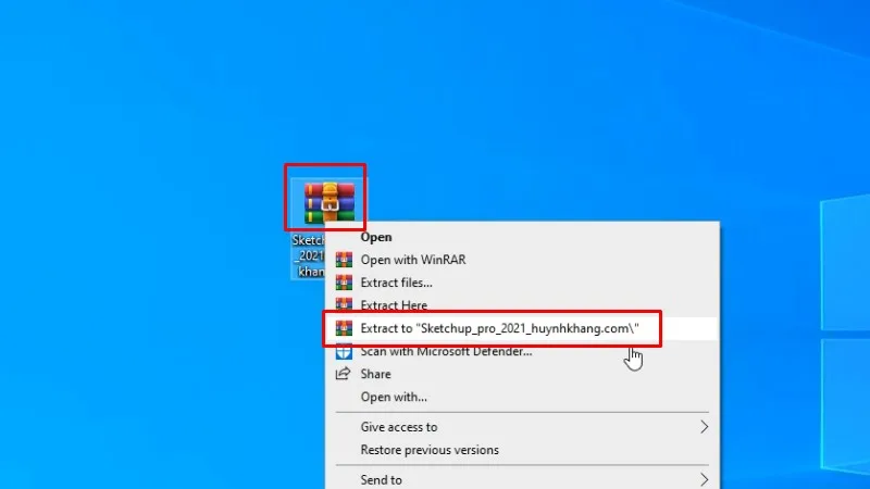 Giải nén phần mềm Sketchup 2021