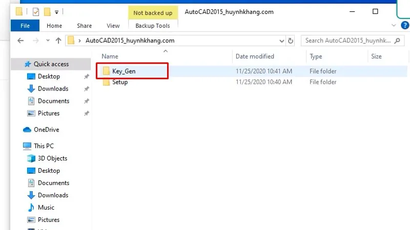 Vào thư mục Key_Gen