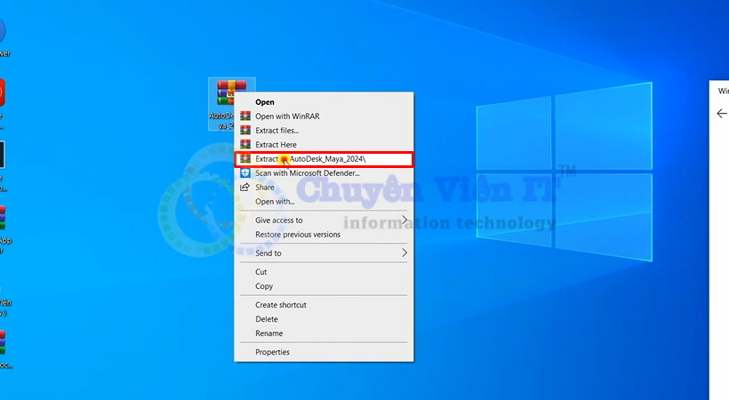 Giải nén file cài đặt Maya 2204.