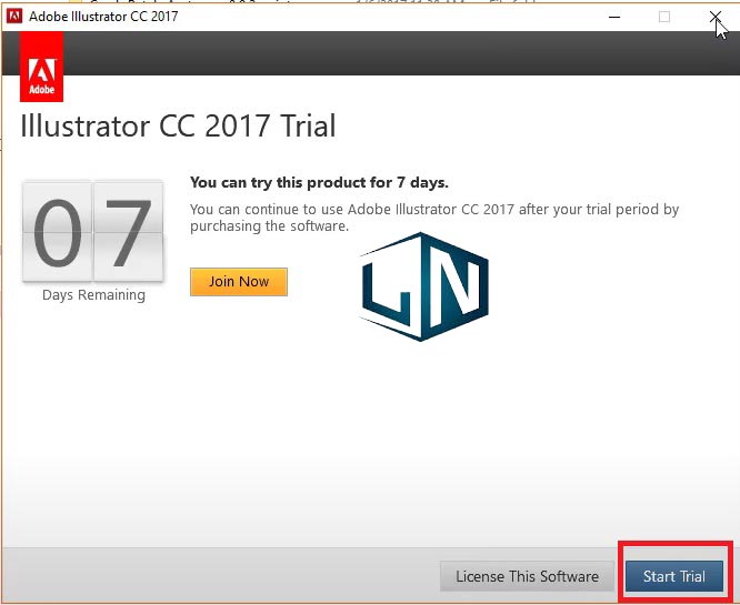 Chọn Start Trial