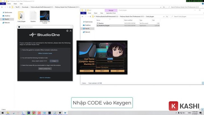 Nhập Code vào Keygen 