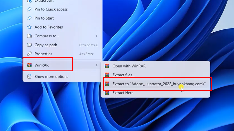 giải nén phần mềm Adobe Illustrator 2022