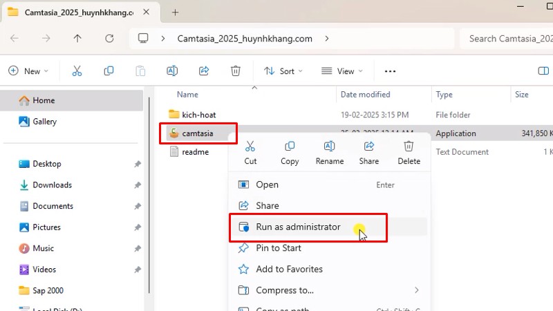 Chạy file cài đặt bằng quyền Admin