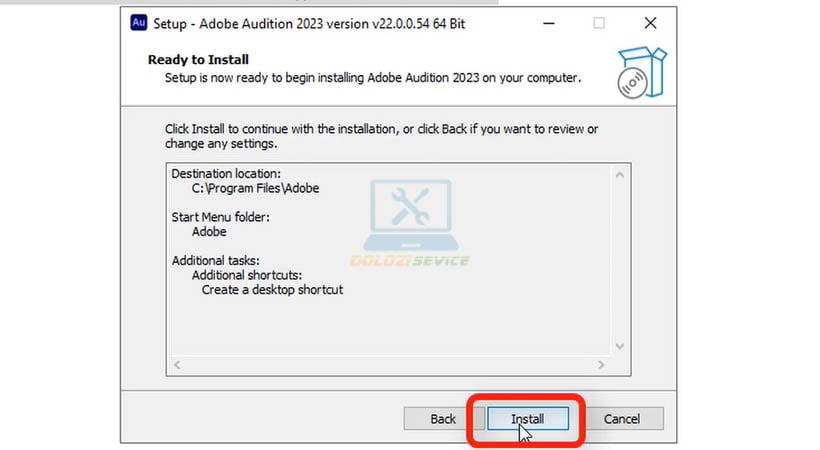 Chọn Install