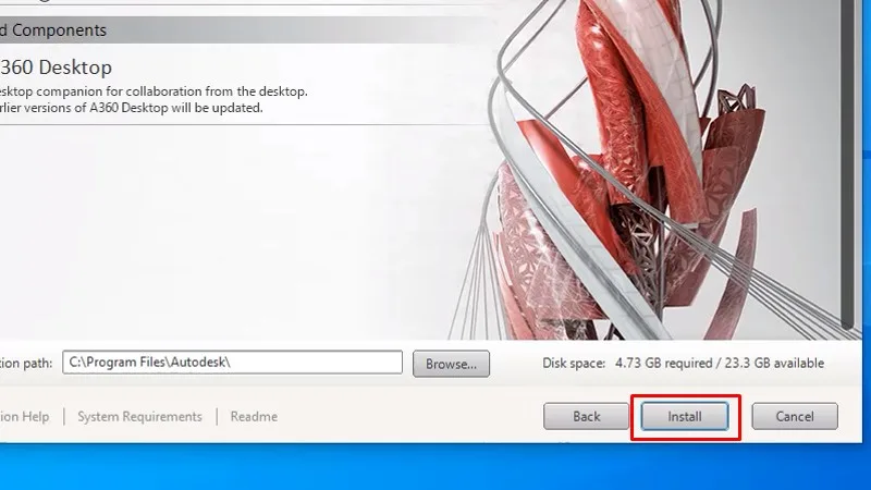 Bấm Install
