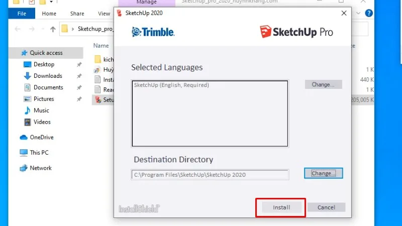 Sketchup 2020: Chỉ Bạn Cài Đặt Chi Tiết 13 Bấm vào install