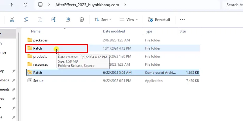 vào file Patch 