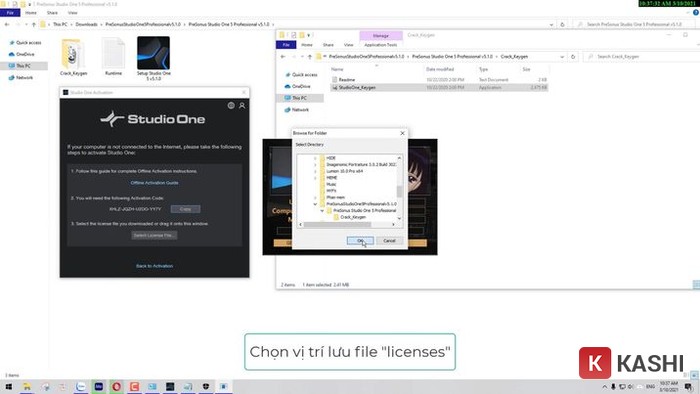 Chọn vị trí lưu “Licenses” 