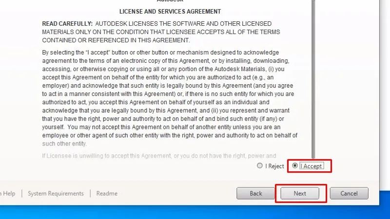 Tích vào I Accept và bấm Next
